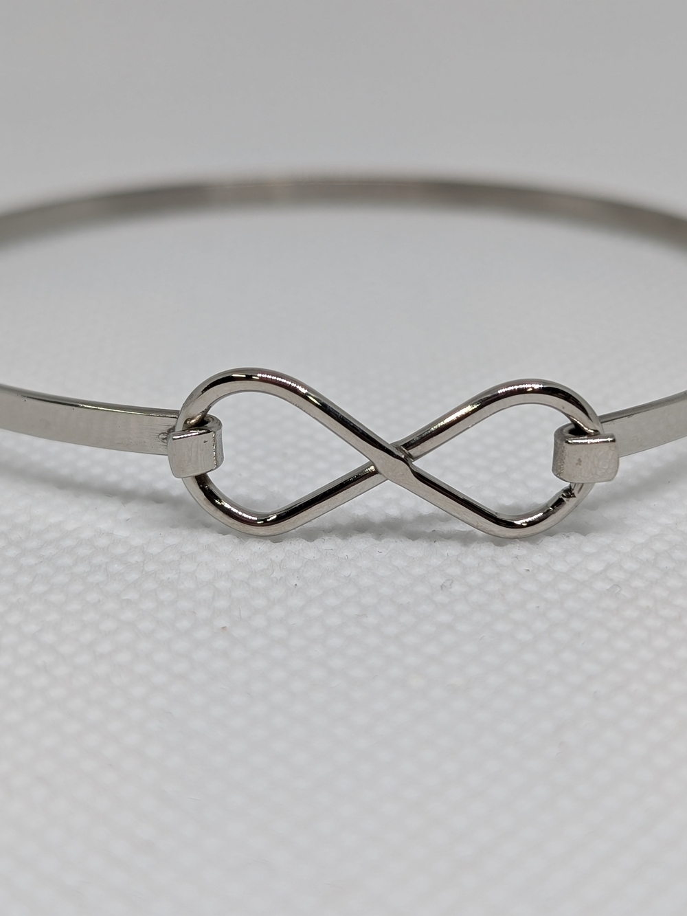 Infinity Silver Tone Bangle Bracelet